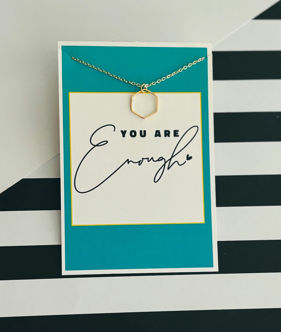 You Are Enough Inspirational Necklace & Stationery Card