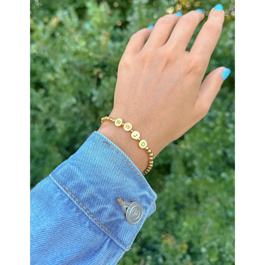 Gold WWJD Letter Bracelet- Small