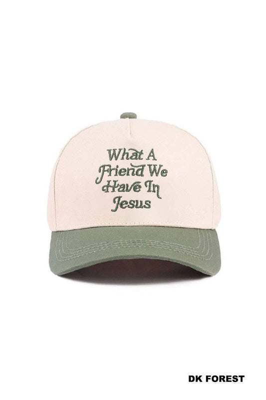 0304 What A Friend We Have In Jesus Two Tone Cotton Hat SI-29576