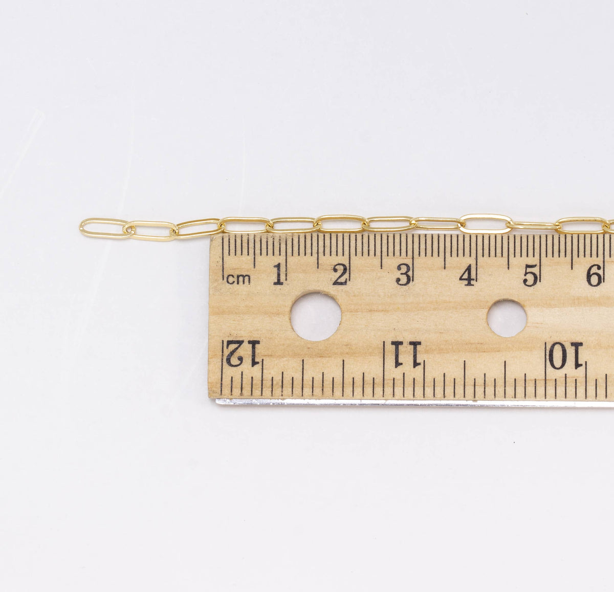 14K Gold Paperclip Small Chain for Jewelry Making CHG478