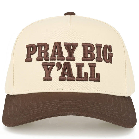 PRAY BIG Y'ALL Letter on Two Tone Trucker Hat