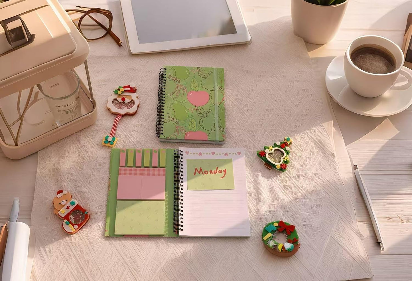 The Sweet Magnolia Spiral Notebook With Sticky Notes