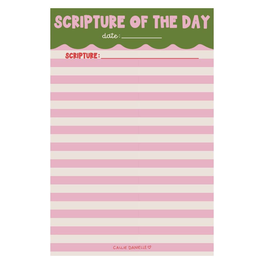 Scripture of the Day Pink & Green 4x6 Notepad