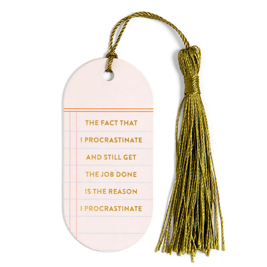 Procrastinate Anything But Weak Vegan Leather Bookmark Leather Bookmark