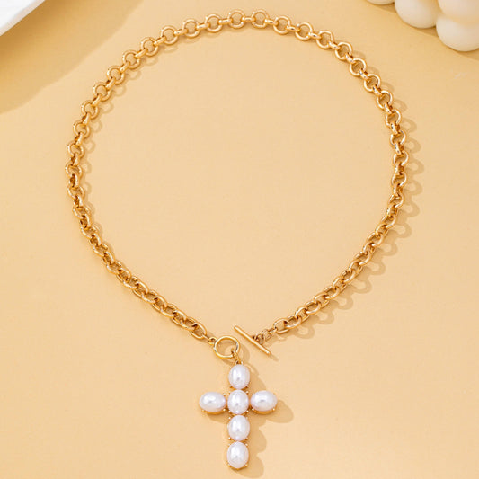 Magnolia Pearl Cross Toggle Necklace