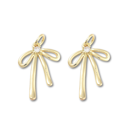 18k Gold Plated Brass Bow Charm