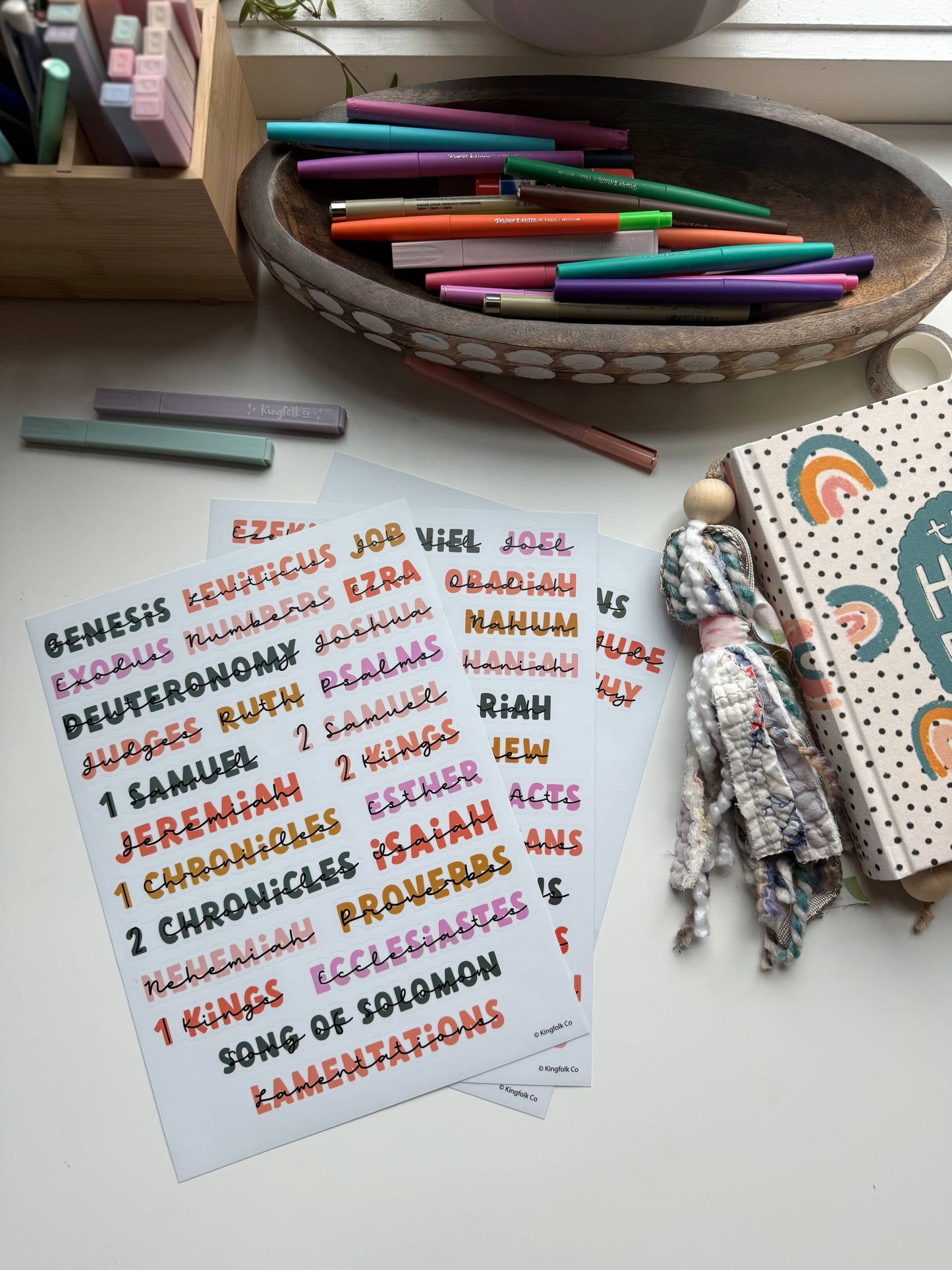Books of the Bible Header Sticker Labels - HIPPIE DREAMS