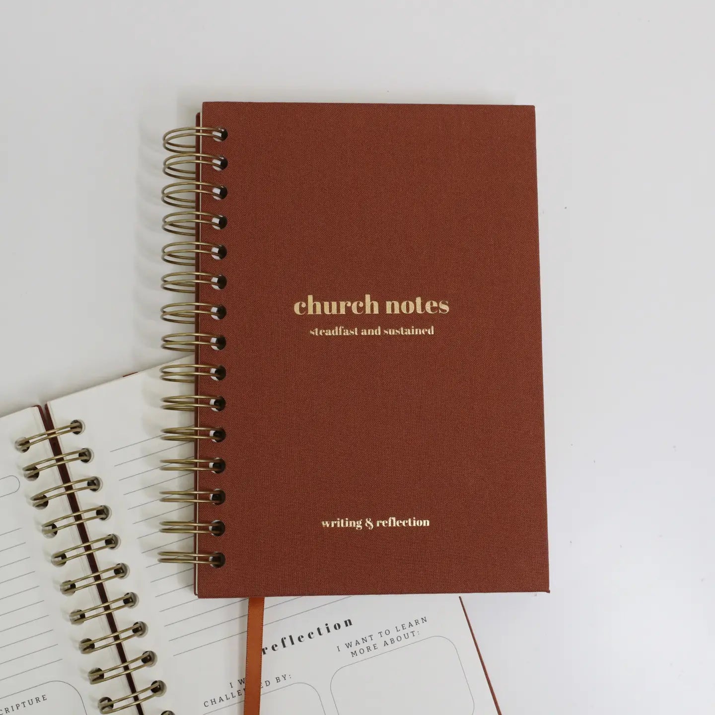 Church Notes Journal - Spiral Linen Brown