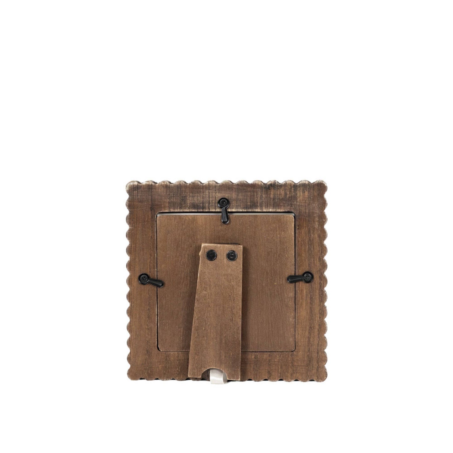 6x6 Wood scallop photo frame for 4x4 pic, espresso