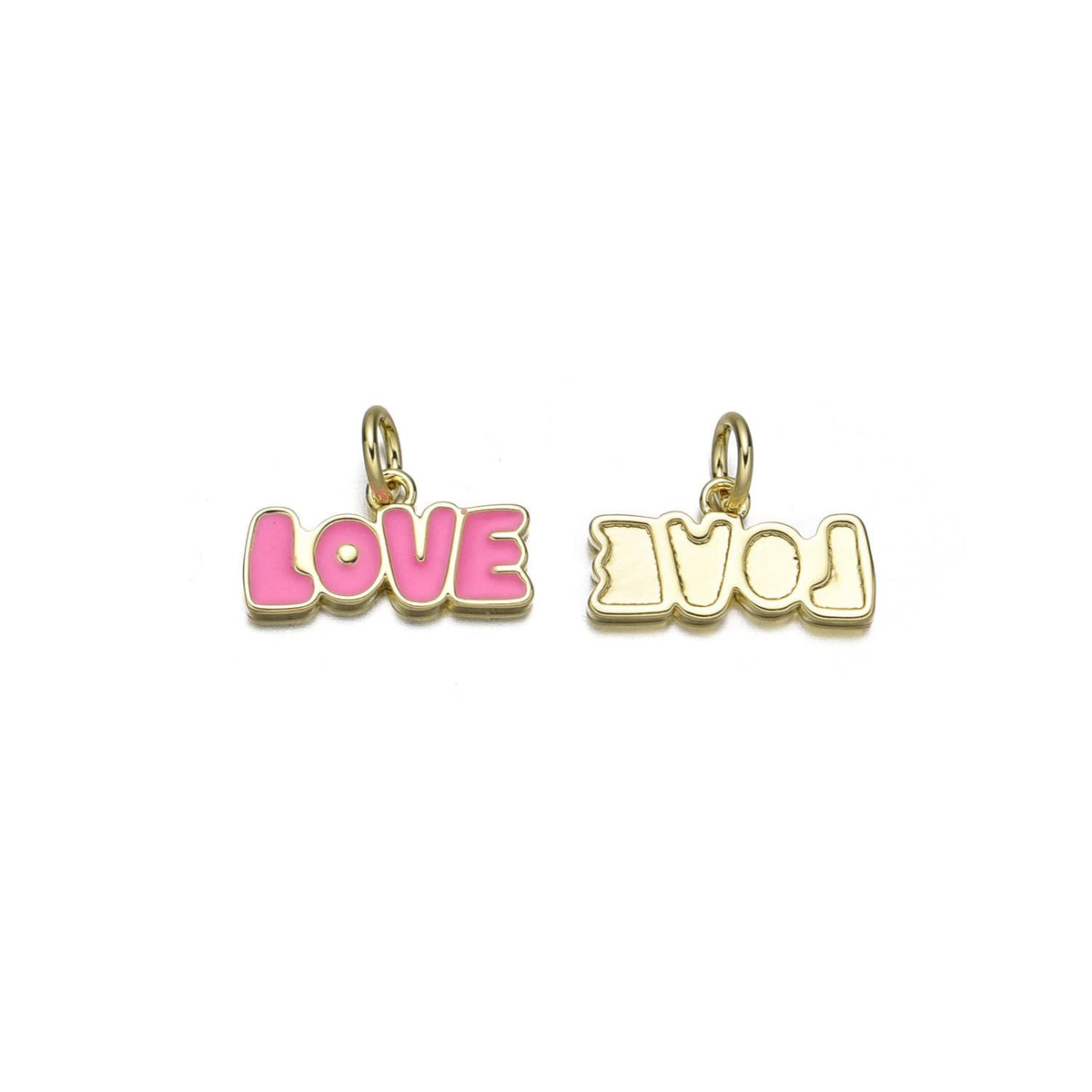Gold LOVE Monogram Charm, Pink Love Charm CPG3092