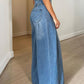 Washed Denim Wide Leg Jumpsuit