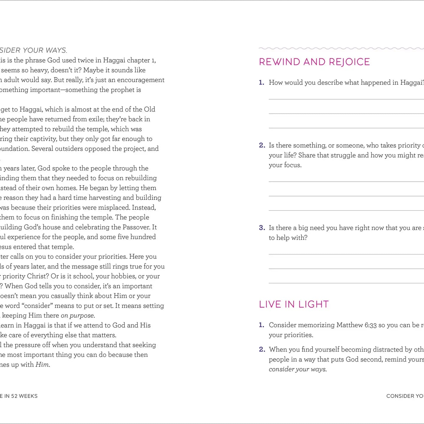 Bible in 52 Weeks For Teen Girls