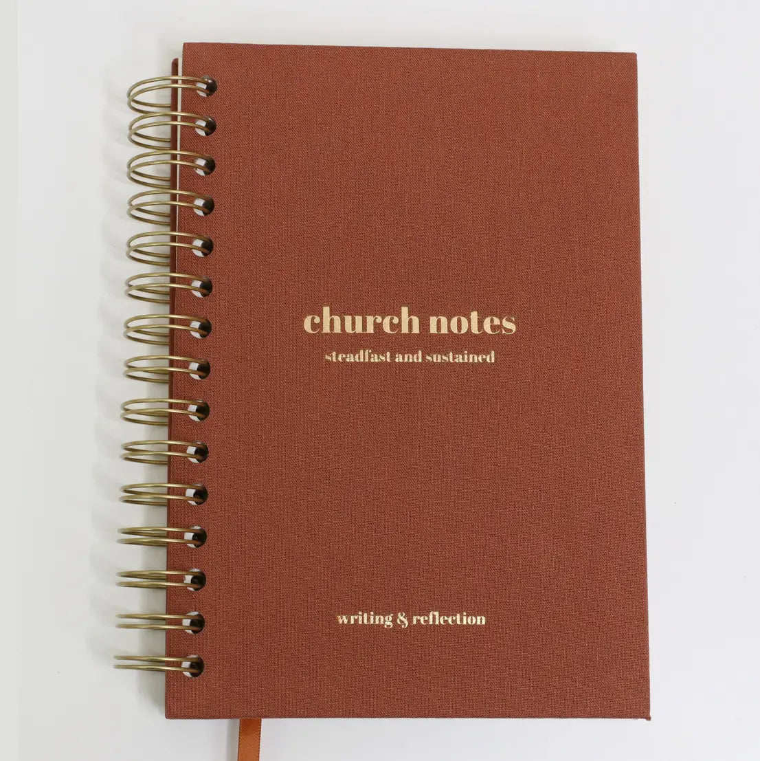 Church Notes Journal - Spiral Linen Brown