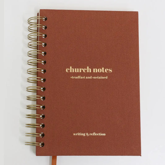 Church Notes Journal - Spiral Linen Brown