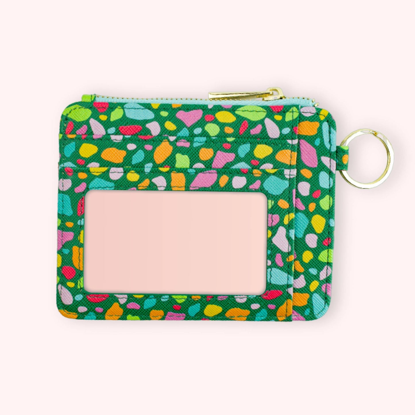 Wallet Keychain - Emerald Rainbow Terrazzo