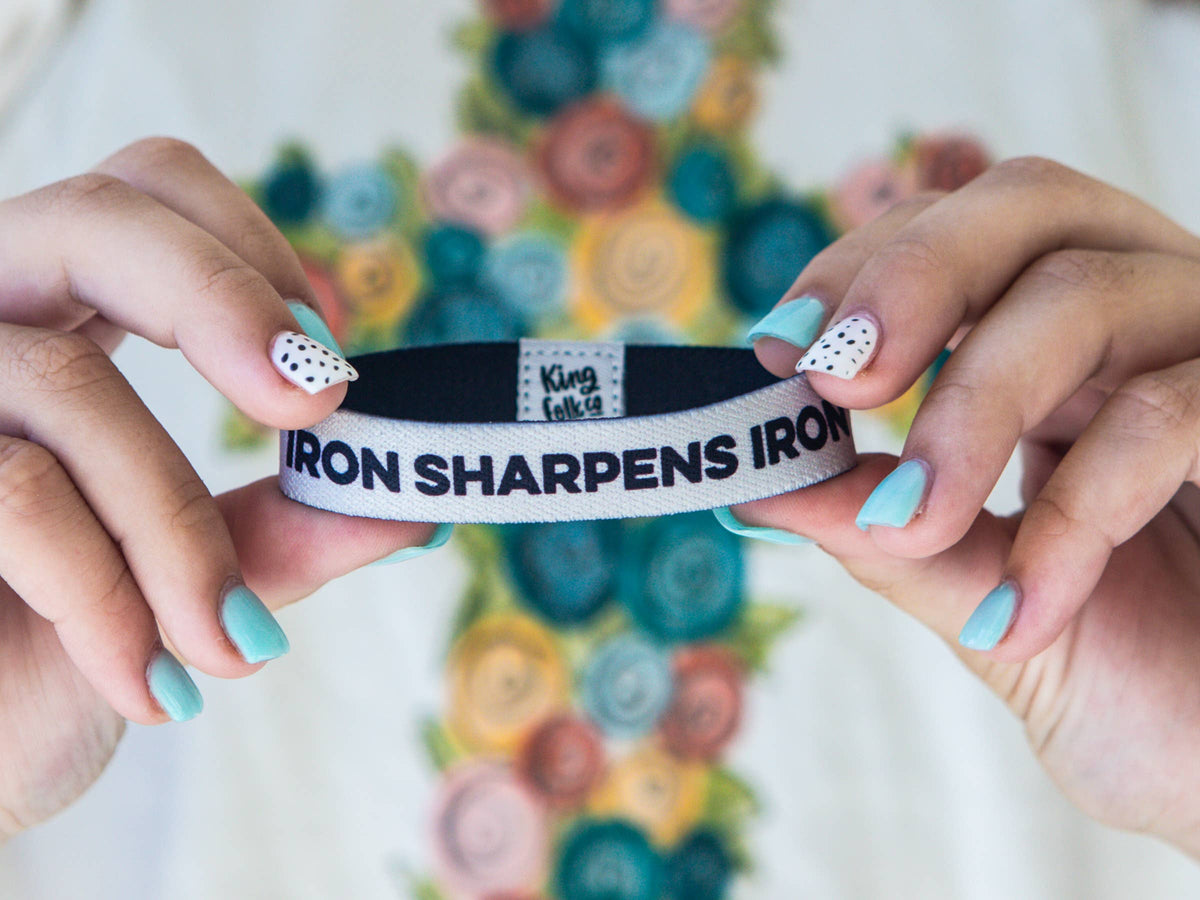 Men's Stretch Bracelet: Iron Sharpens Iron