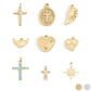 (9pc) 18K Gold PVD Stainless Steel Faith & Love Charm Set
