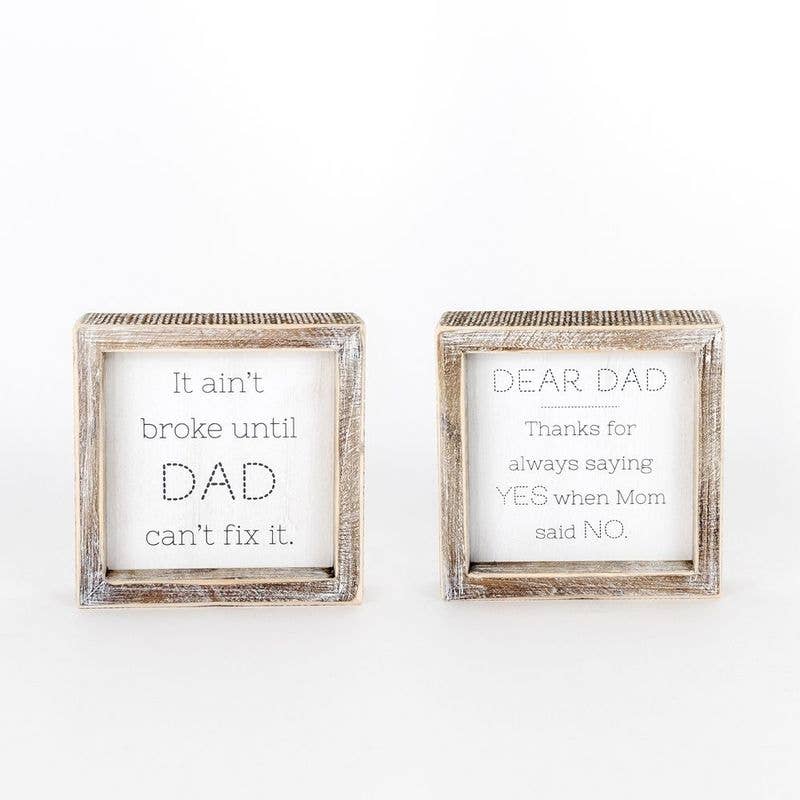 Dad Yes (Reversible) -Wooden Frame