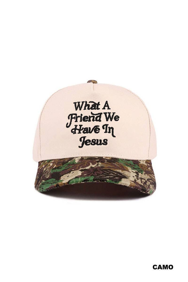 0304 What A Friend We Have In Jesus Two Tone Cotton Hat SI-29576