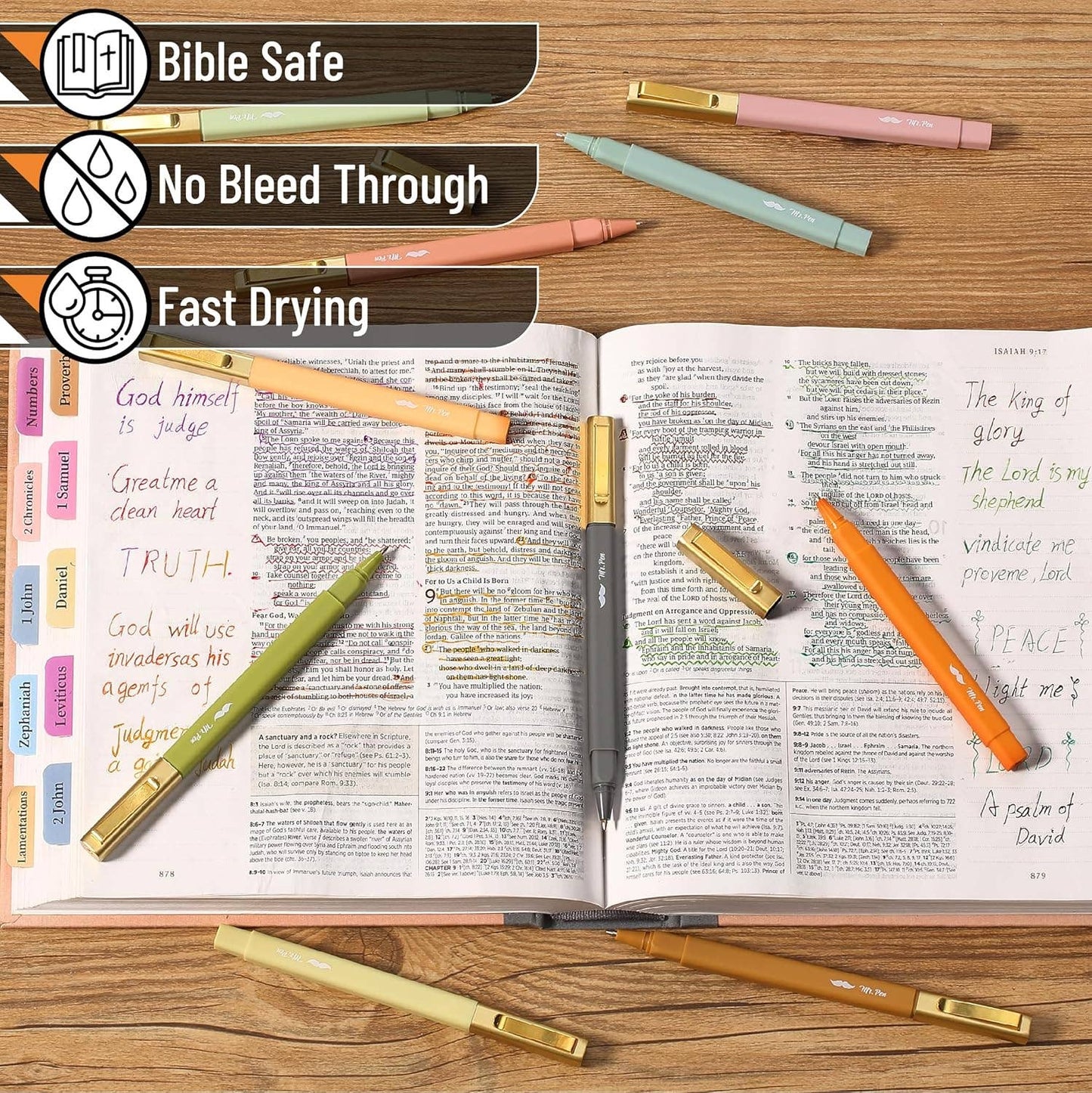 Bible Pens Gold Cap Aesthetic Writing Set