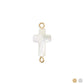 18K Gold PVD Stainless Steel Shell Cross Connector Charm