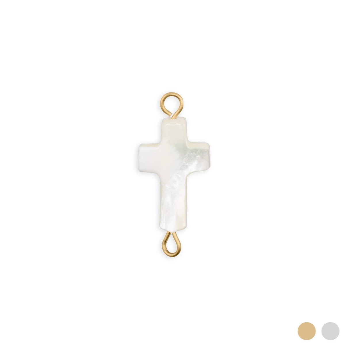 18K Gold PVD Stainless Steel Shell Cross Connector Charm