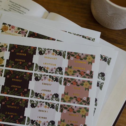 Magnolia Floral Bible Tabs | 76 Tabs