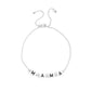 18K Gold PVD Stainless Steel "Mama" Beaded Charm Bracelet