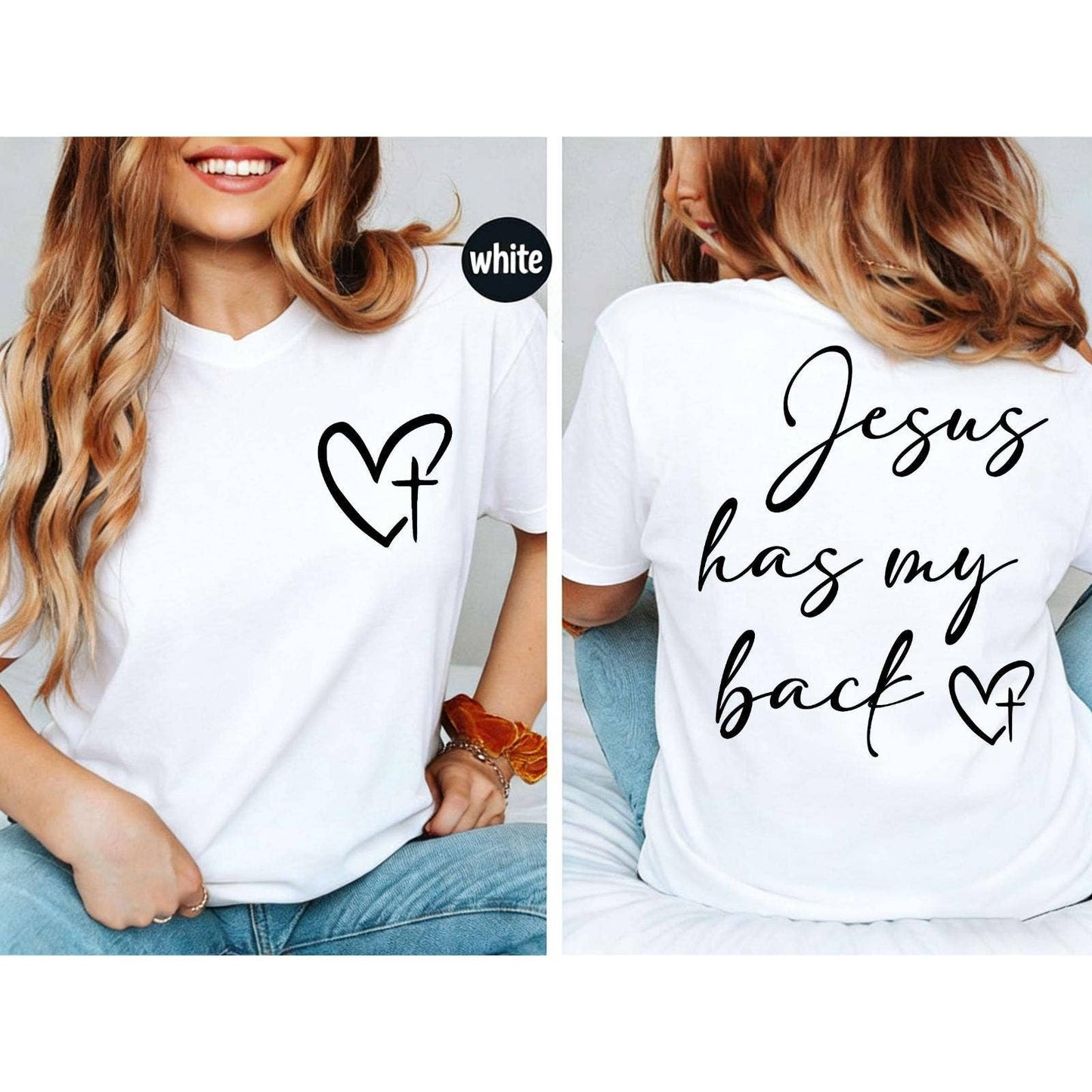 Graphic T-shirt Heart Cross Design T-Shirt