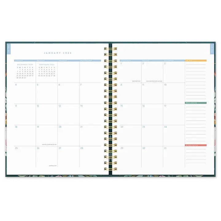 2026 Bella Flora Extra-Large Spiral Planner
