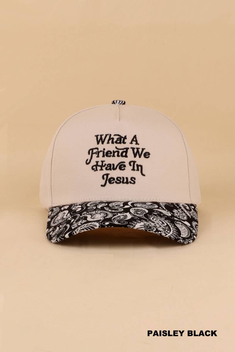 0304 What A Friend We Have In Jesus Two Tone Cotton Hat SI-29576