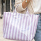 Magnolia Glossy Striped Large Tote Bag