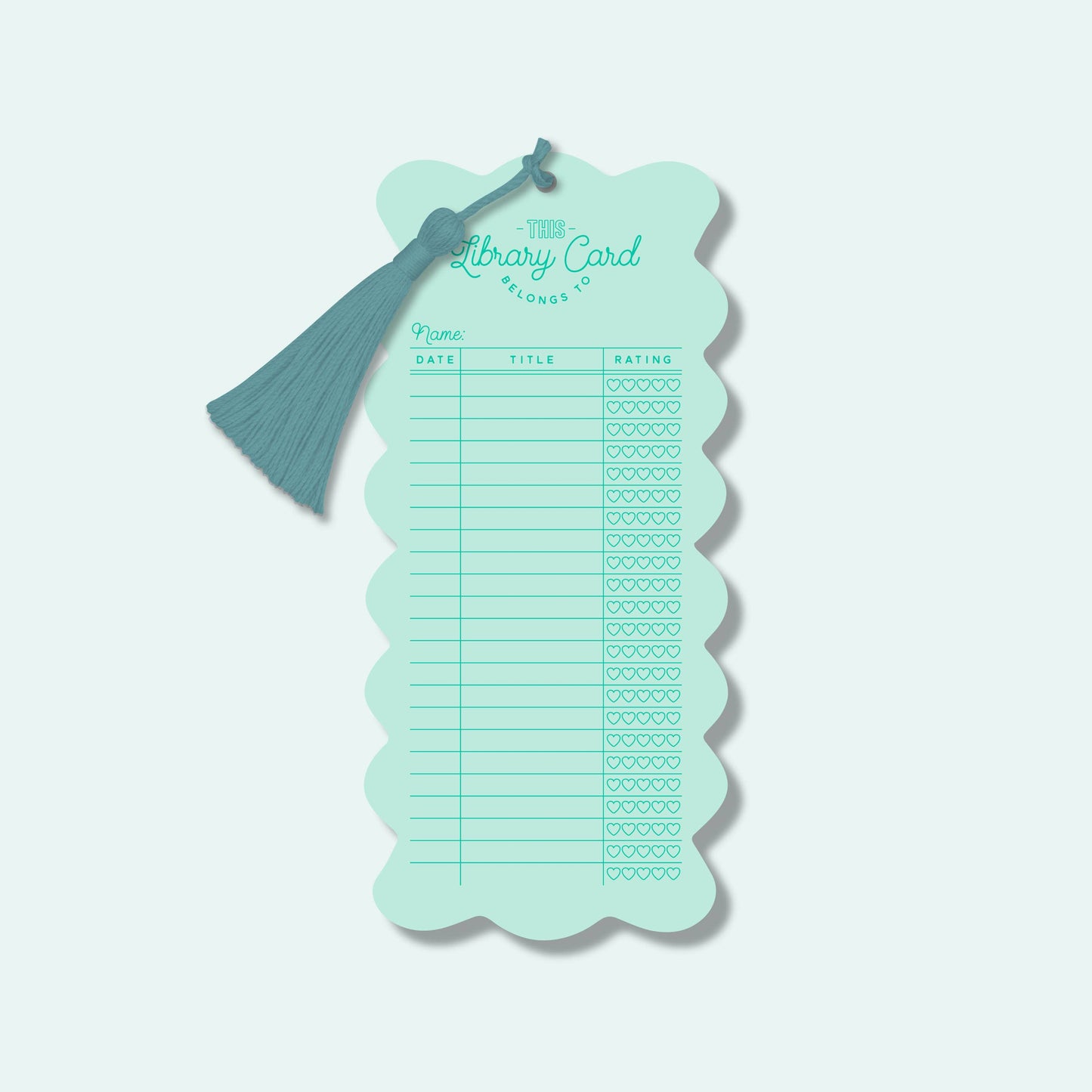 Library Card Bookmark with Tassel | Choose your Color