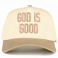C.C GOD IS GOOD Embroidered Letter Two Tone Trucker Hat