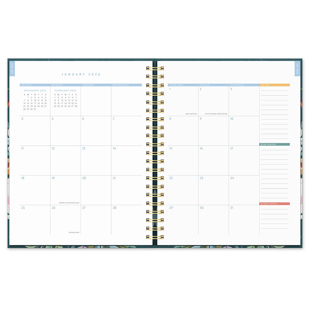 2026 Bella Flora Extra-Large Spiral Planner