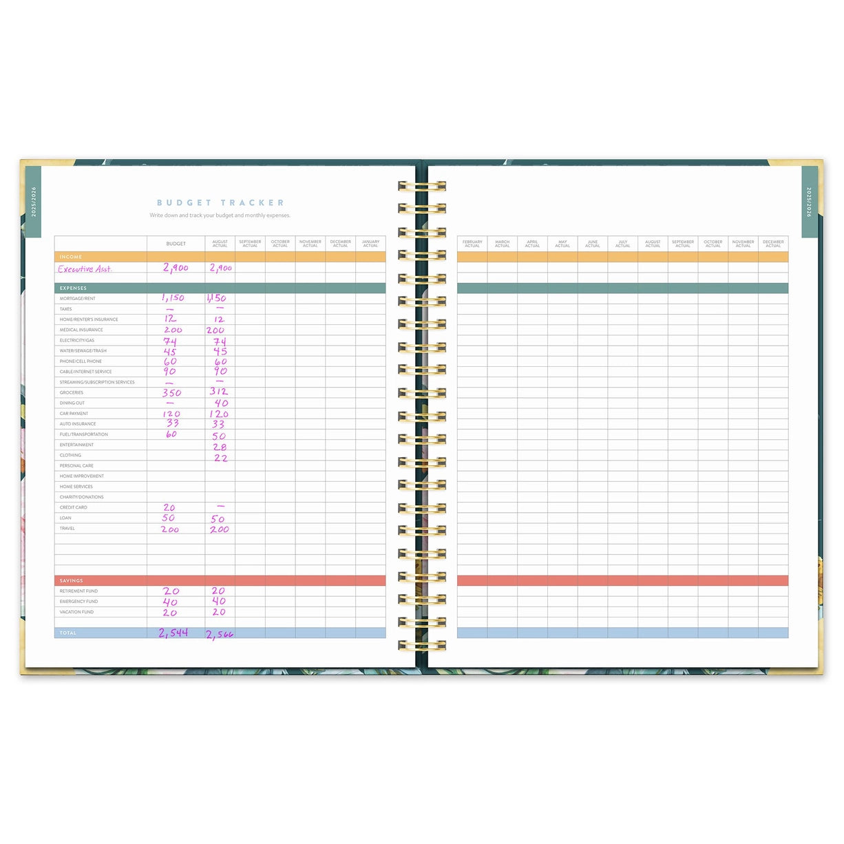 2026 Bella Flora Extra-Large Spiral Planner