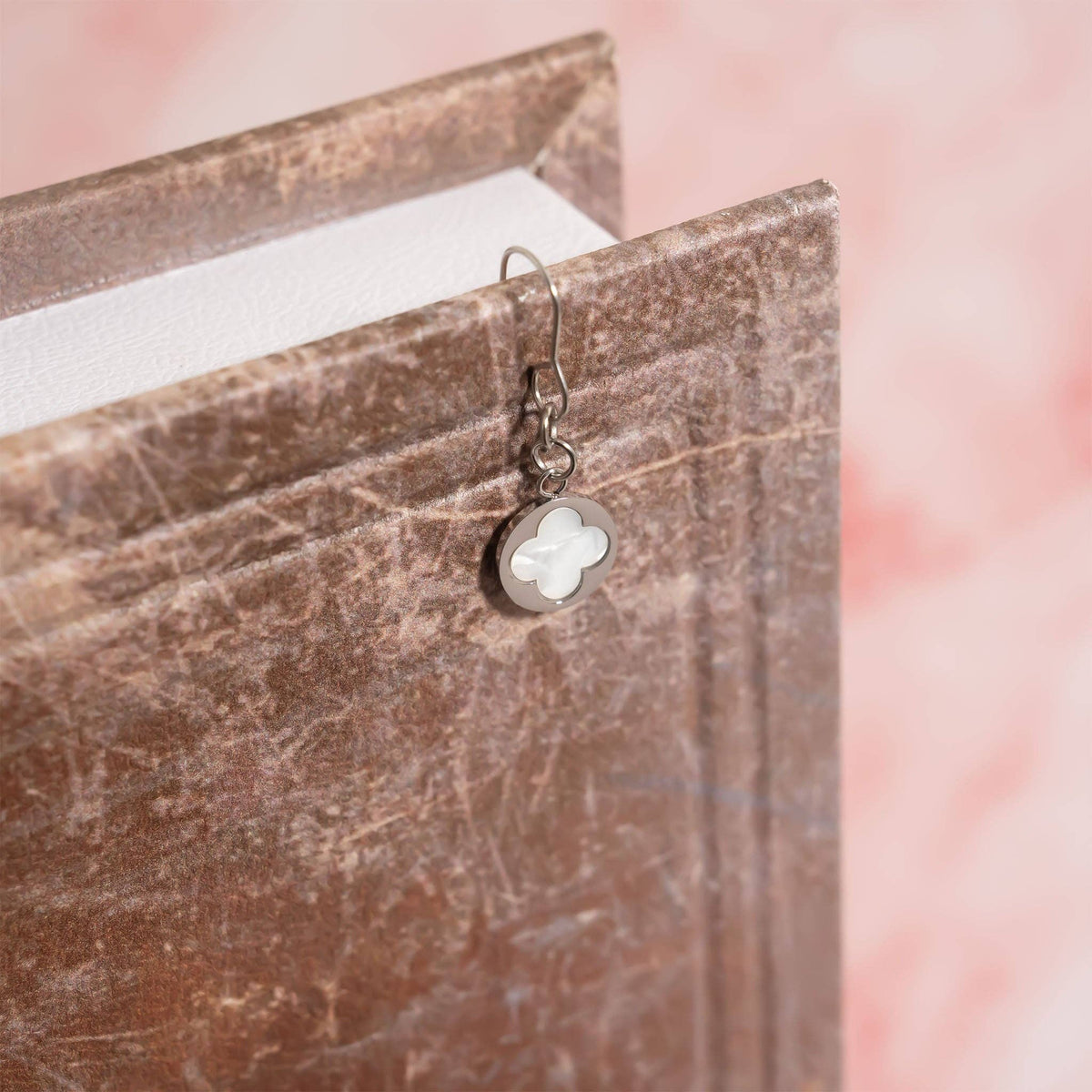 18K Gold PVD Stainless Steel Mother Of Pearl Floral Charm