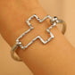 Magnolia Hammered Open Cross Bangle - Silver or Gold