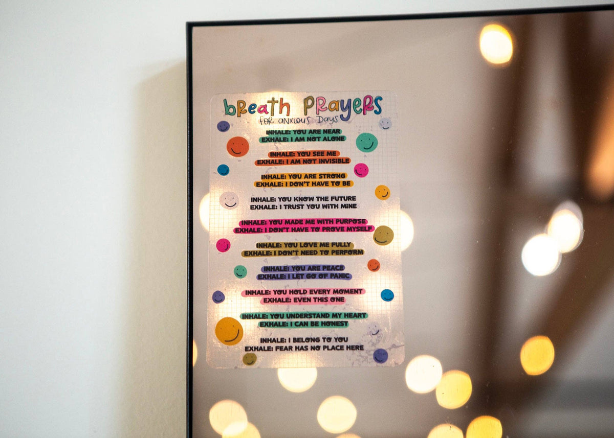 Christian Mirror Cling: Breath Prayers