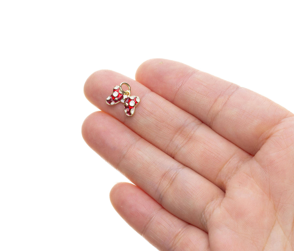 Hair Tie Charms: Enamel, Bow, Polka Dot, Gold CPG2452