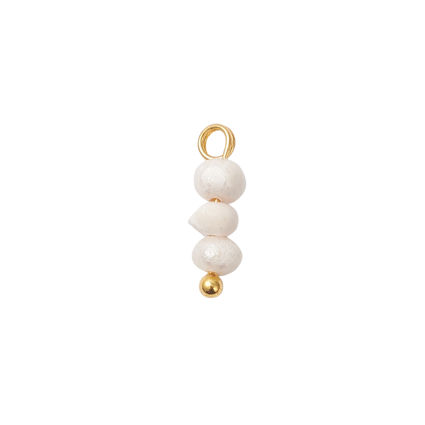 Mini Gold Triple Freshwater Pearl Charm