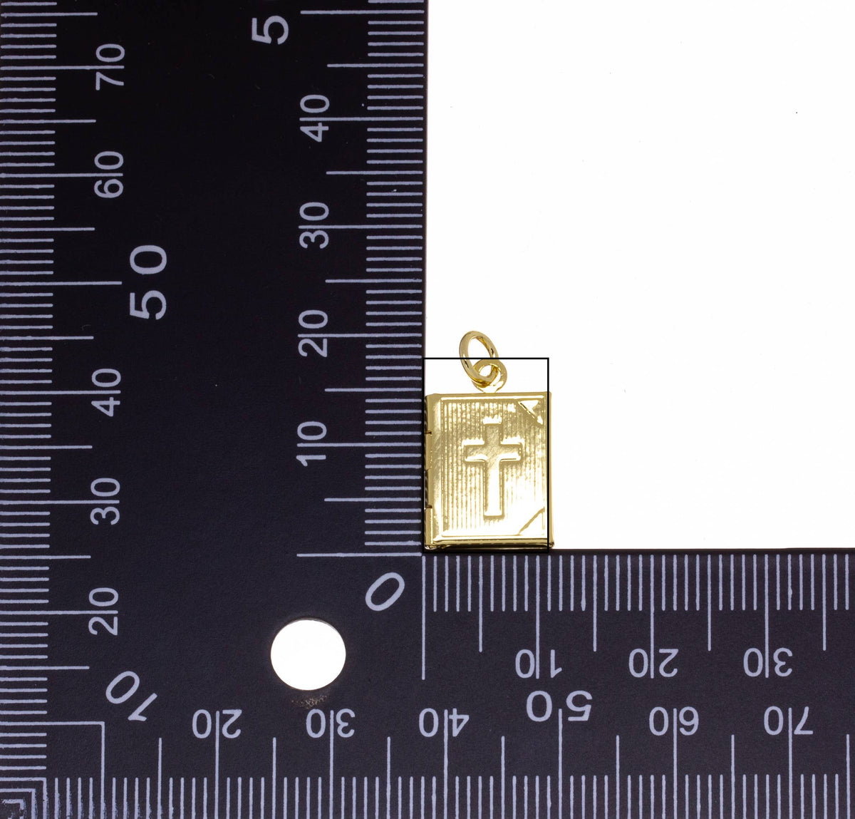Gold Cross Locket Charm, photo locket for Necklace CPG2948