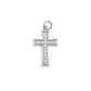 18K Gold PVD Stainless Steel Stone Cross Charm
