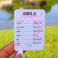 Bible Emergency Numbers Sticker