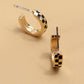 Magnolia MINI CHECKER HOOP HUGGIE EARRINGS