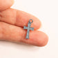 18K Gold PVD Stainless Steel Stone Cross Charm