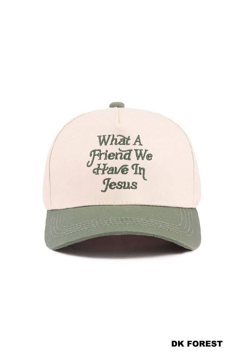 0304 What A Friend We Have In Jesus Two Tone Cotton Hat SI-29576