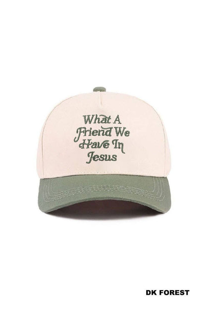 0304 What A Friend We Have In Jesus Two Tone Cotton Hat SI-29576