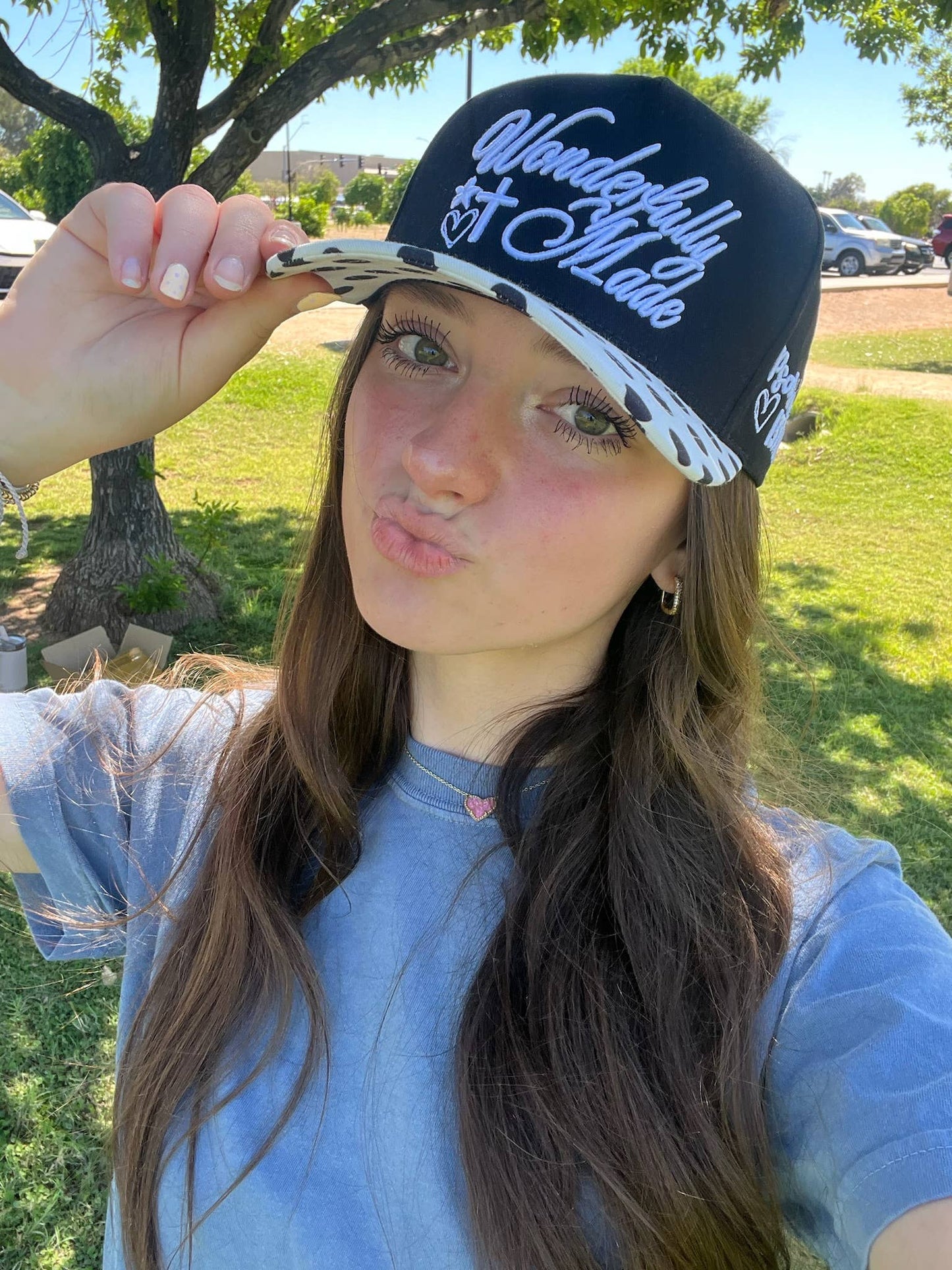 Black wonderfully made trucker hat
