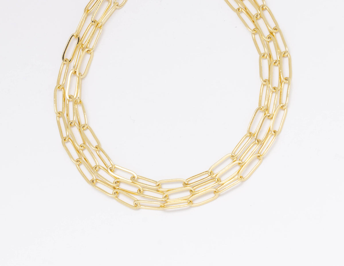 14K Gold Paperclip Small Chain for Jewelry Making CHG478